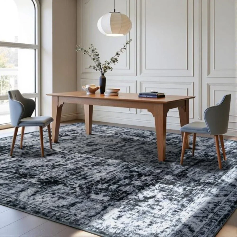 6x9 Vintage Washable Rug, Ultra-Soft, Non-Slip, Low Pile Carpet for Home & Room